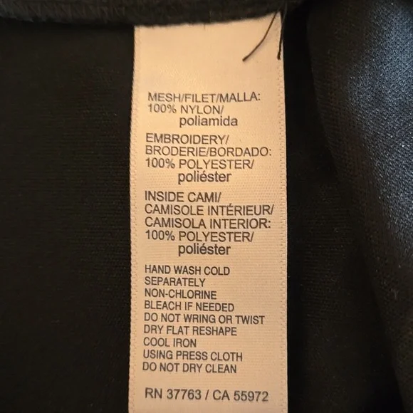 Rafaella black 2 pc mesh embroidered top Sz XL - Picture 6 of 6